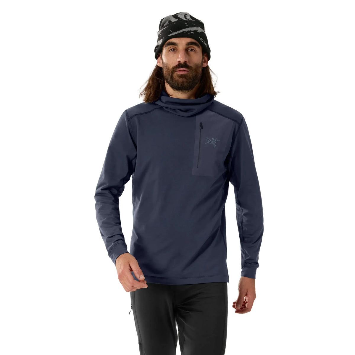 Arc'teryx Men's Rho LT Hoody in Black Sapphire II