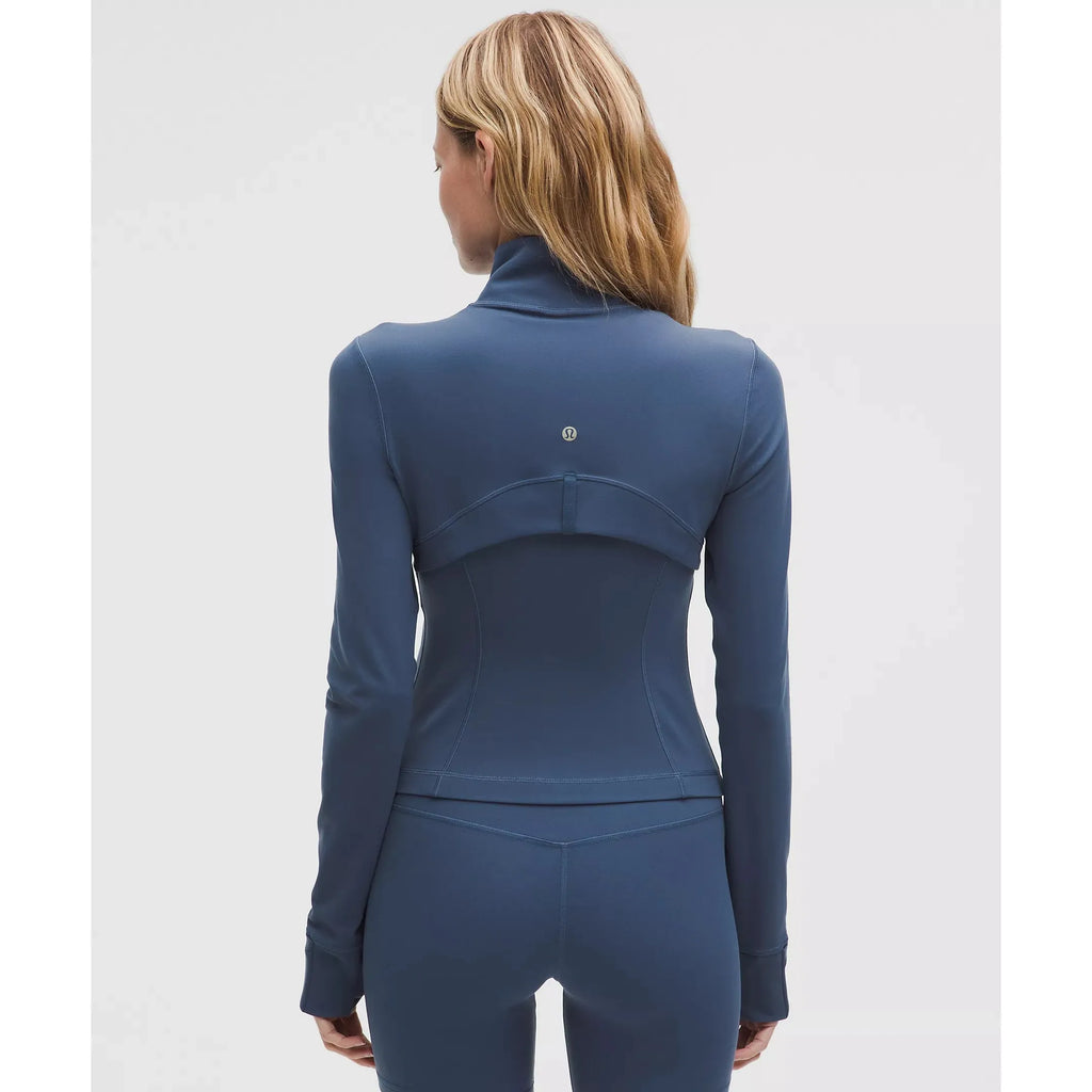 Lululemon Women's Define Cropped Jacket Nulu in Blue Twill/Gold/Gold