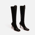 Alaia Black Suede Knee High Boot