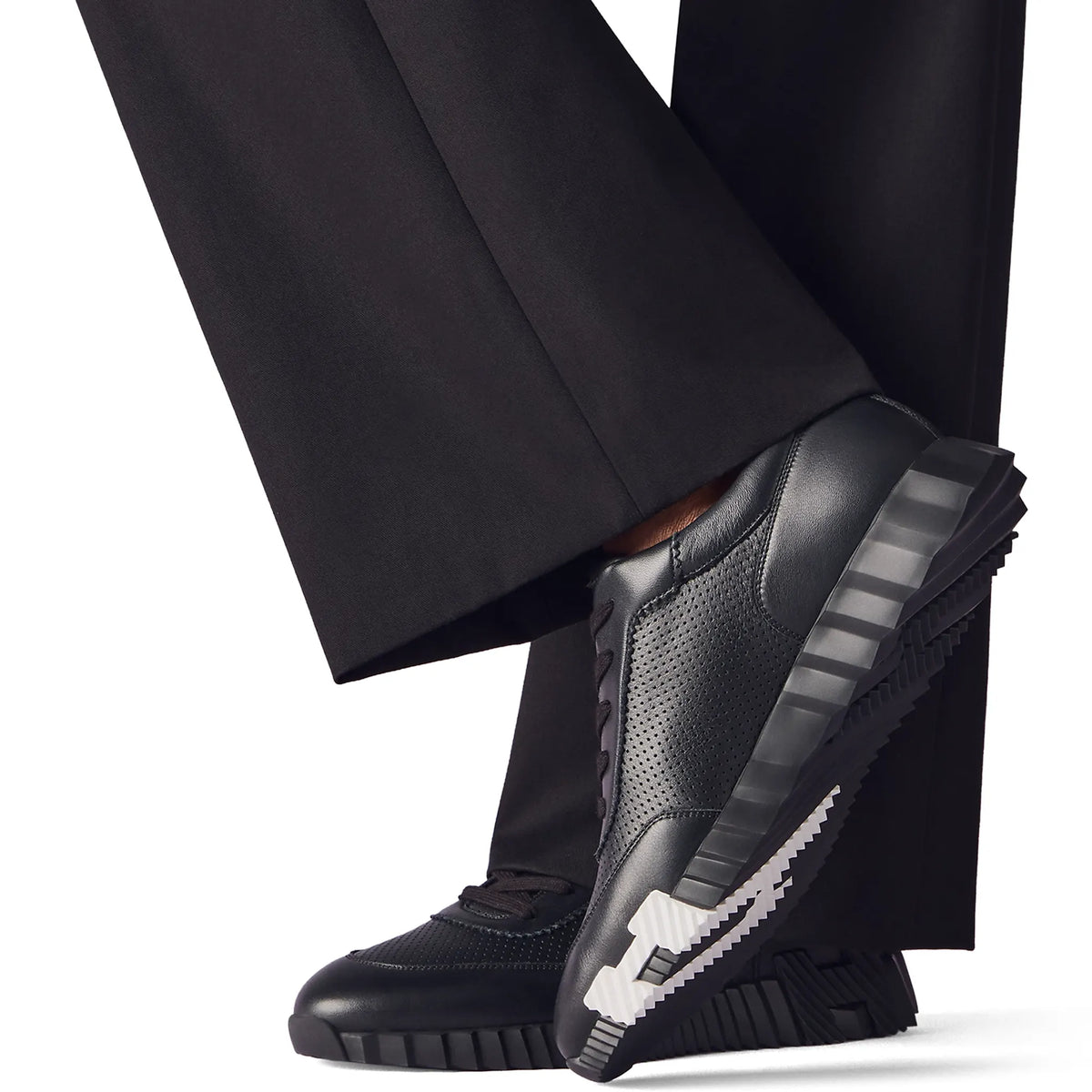 Hermes Paris Bouncing Perforated Leather Sneaker Noir