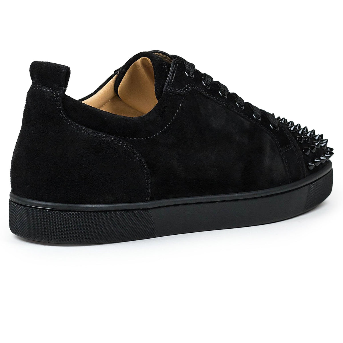 Christian Louboutin Louis Junior Spikes Suede Black Sneakers