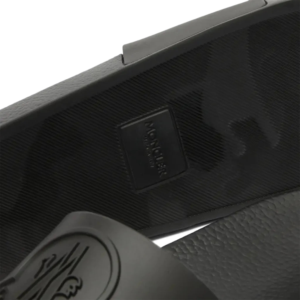 Moncler Basile Logo Black Sliders Sandals