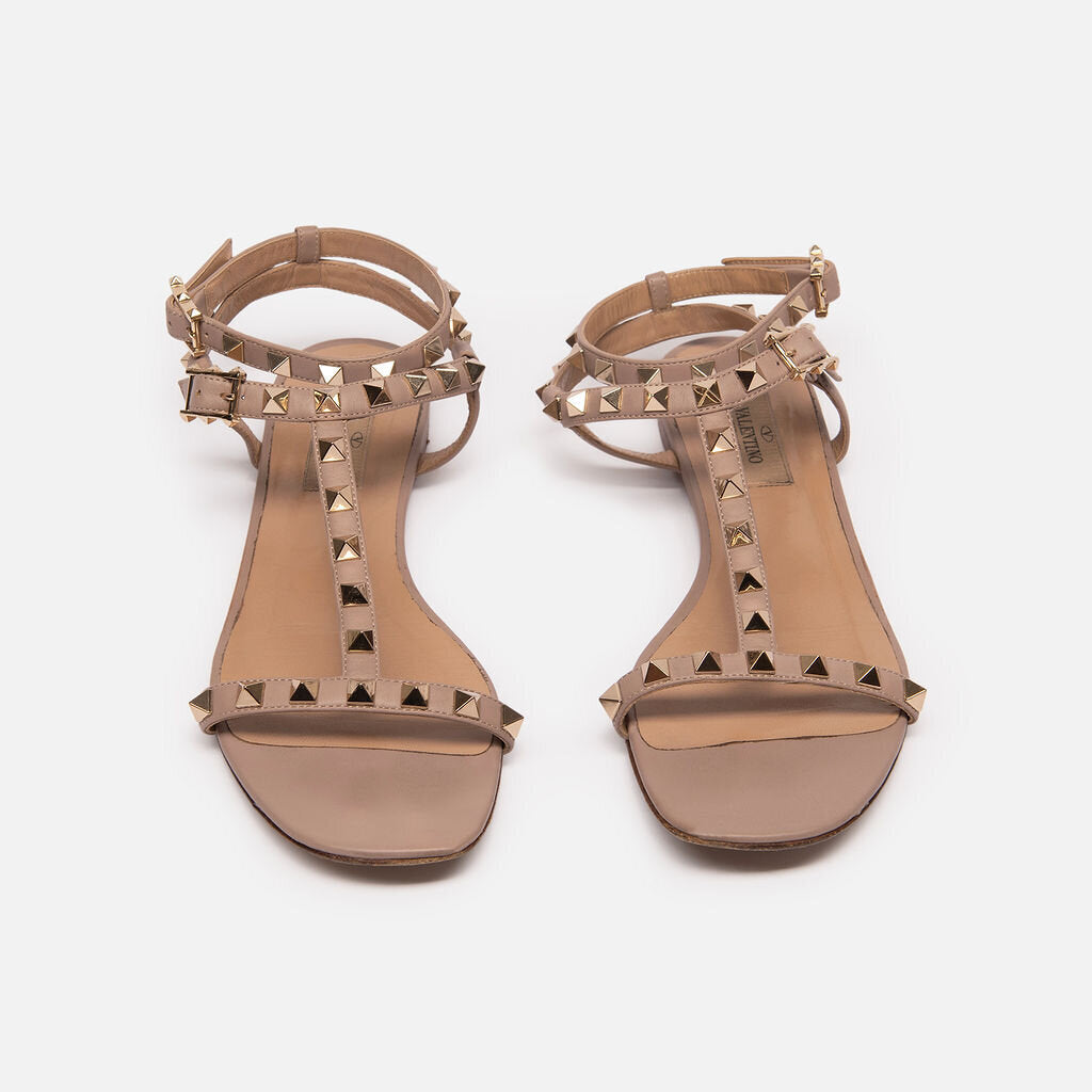 Valentino Beige Rockstud Sandals