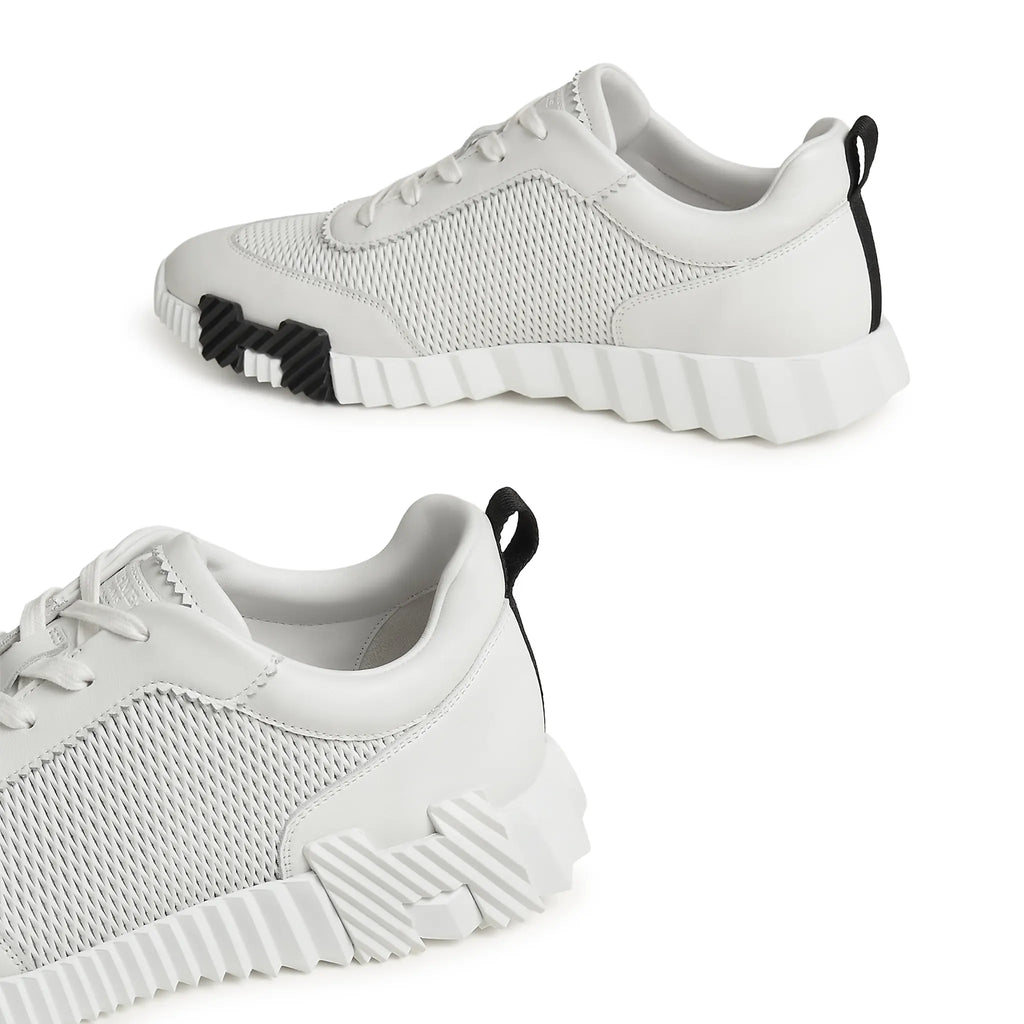 Hermes Paris Bouncing Perforated Leather Sneaker Blanc